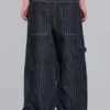 Black Ollie Pinstripe XL Colossus Jeans