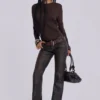Bruna Cooper-jeans i PU med bootcut-passform