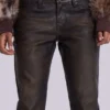 Bruna Cooper-jeans i PU med bootcut-passform