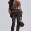 Bruna Cooper-jeans i PU med bootcut-passform