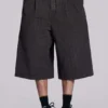 Bruna rutiga jumbo-jeansshorts