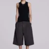 Bruna rutiga jumbo-jeansshorts
