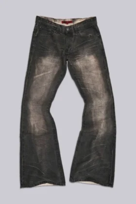 Bruna, veckade Drift-Jeans med bootcut-passform