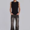 Bruna, veckade Drift-Jeans med bootcut-passform