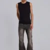 Bruna, veckade Drift-Jeans med bootcut-passform