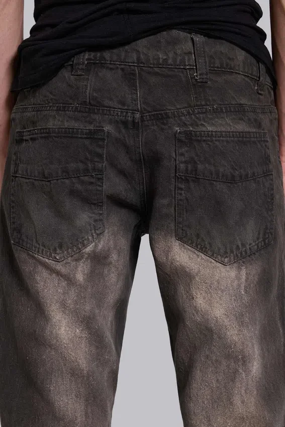 Bruna, veckade Drift-Jeans med bootcut-passform