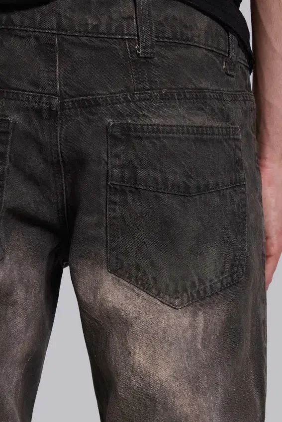 Bruna, veckade Drift-Jeans med bootcut-passform
