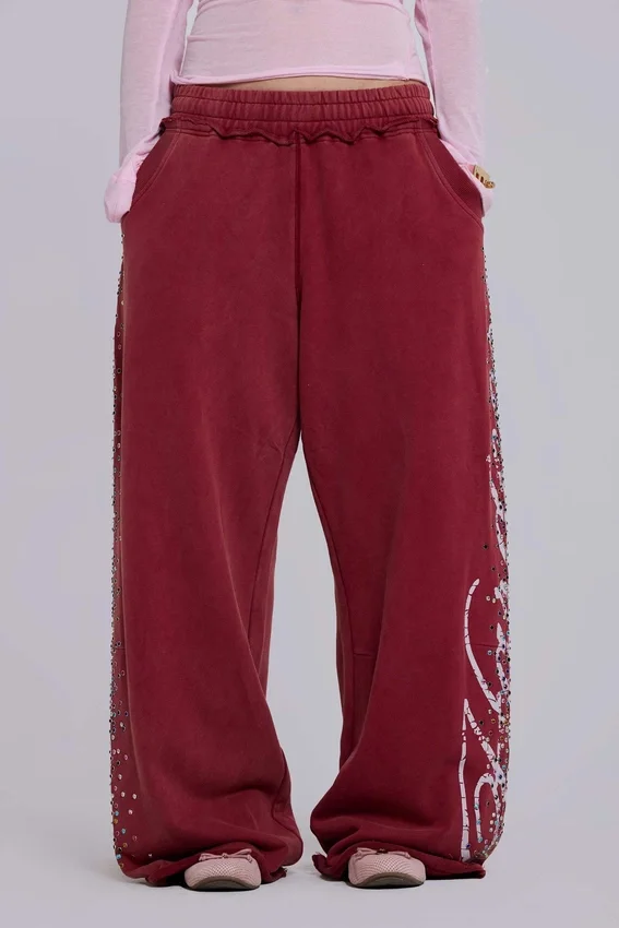 Burgundy Hardcore Monster Joggers
