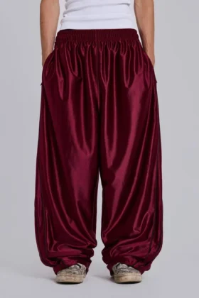 Burgundy Metallic Vapor joggingbyxor