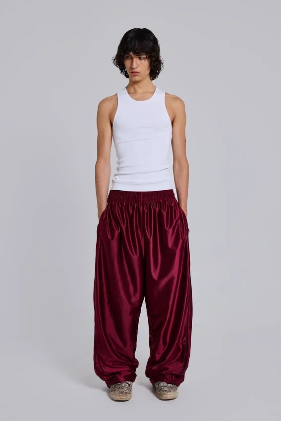 Burgundy Metallic Vapor joggingbyxor