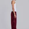 Burgundy Metallic Vapor joggingbyxor