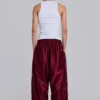 Burgundy Metallic Vapor joggingbyxor
