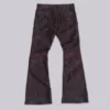 Burgundyfärgade bootcut-byxor i imitationsläder med nitar