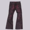 Burgundyfärgade bootcut-byxor i imitationsläder med nitar