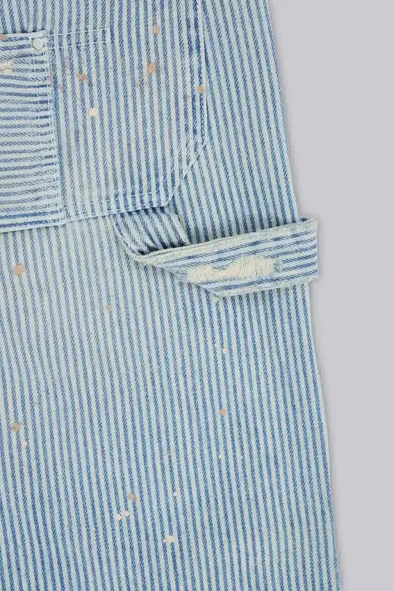 Carpenter-jeans med dubbla knän i randigt mönster