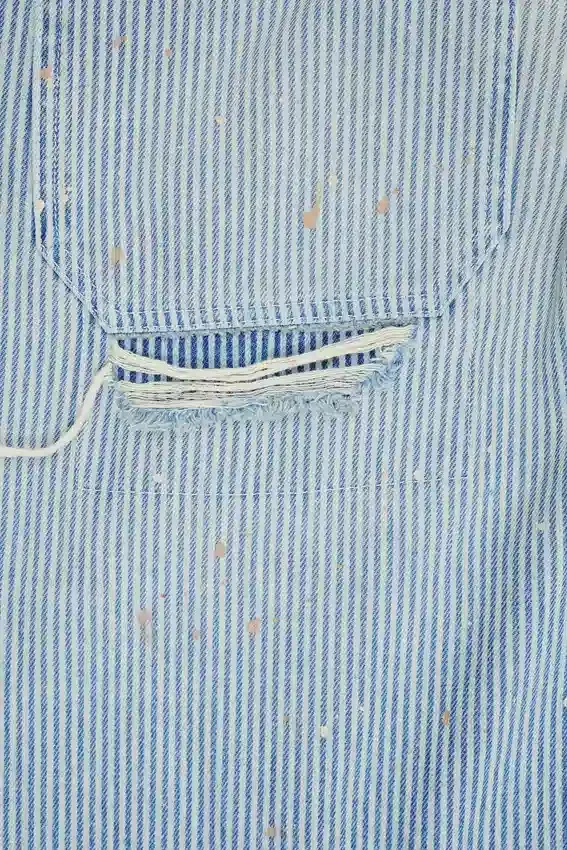 Carpenter-jeans med dubbla knän i randigt mönster