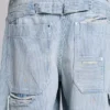Carpenter-jeans med dubbla knän i randigt mönster