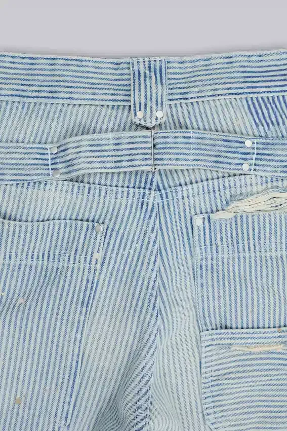 Carpenter-jeans med dubbla knän i randigt mönster