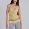 Cassia Lace Henley Halter Top