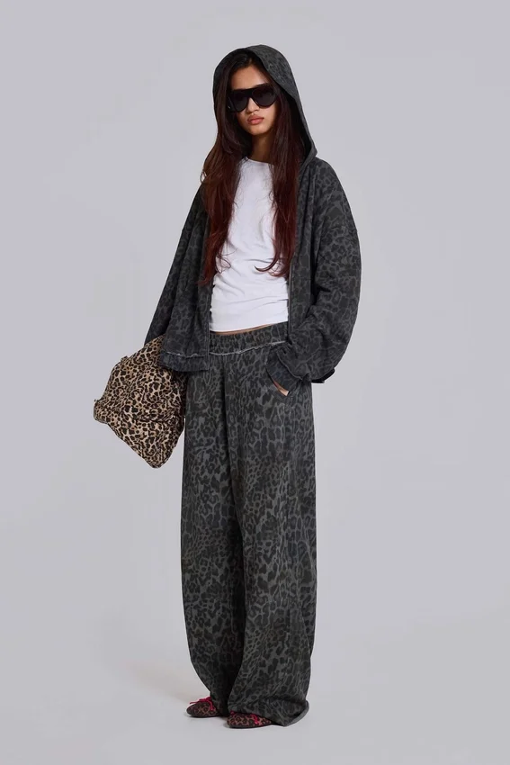 Charcoal Leopard Monster Joggers