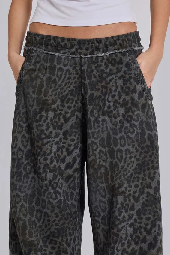 Charcoal Leopard Monster Joggers