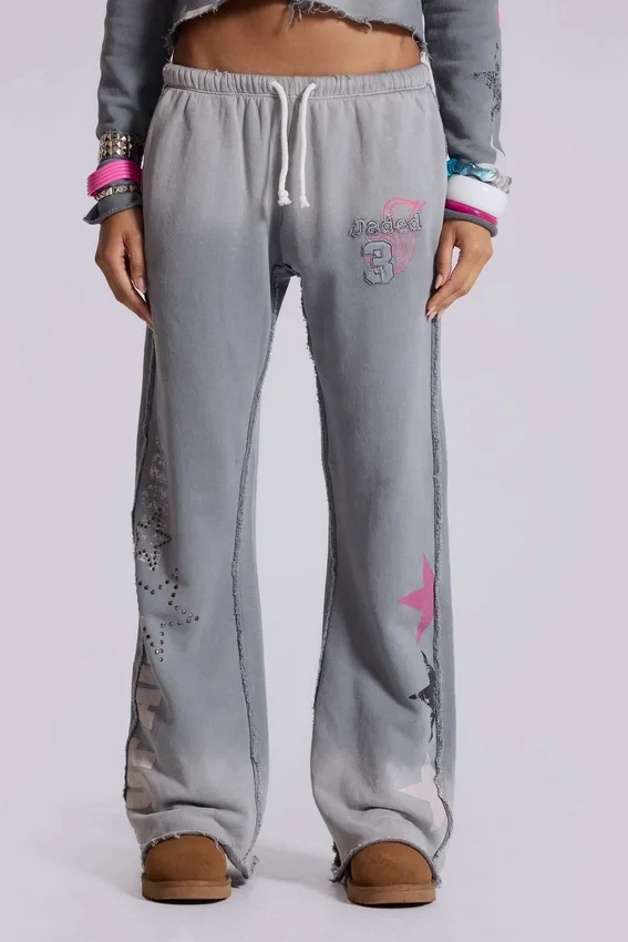 Cleo Graphic Slouchy Bootcut Jogger