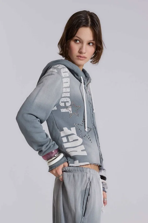 Cleo Graphic Zip Through Hoodie