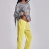 Cleo joggingsbyxor med slapp bootcut-passform i neon