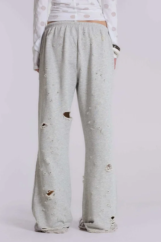 Cleo slitna, avslappnade joggingsbyxor med bootcut-passform
