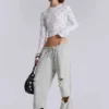 Cleo slitna, avslappnade joggingsbyxor med bootcut-passform