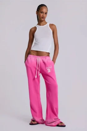 Cleo Slouchy Bootcut Jogger i rosa