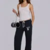 Cleo Slouchy Bootcut Jogger i svart