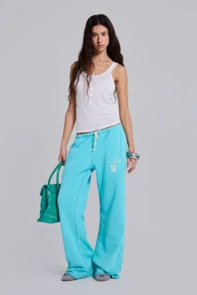 Cleo Slouchy Bootcut Jogger i turkos