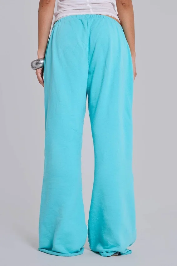 Cleo Slouchy Bootcut Jogger i turkos
