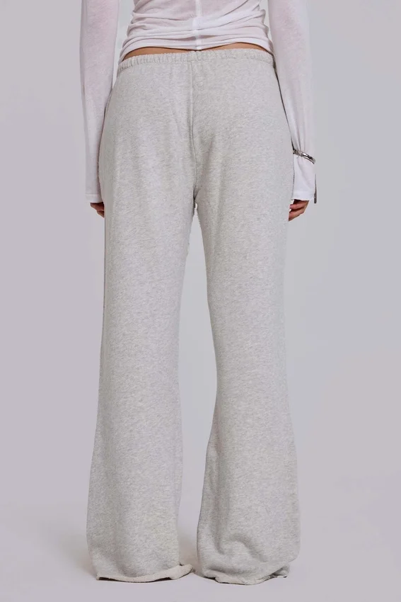 Cleo slouchy bootcut-joggingbyxor i gråmelerat