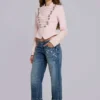 Cooper-jeans med dekorationer i kort modell