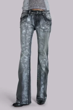 Cooper-jeans med paljetter och bootcut-passform