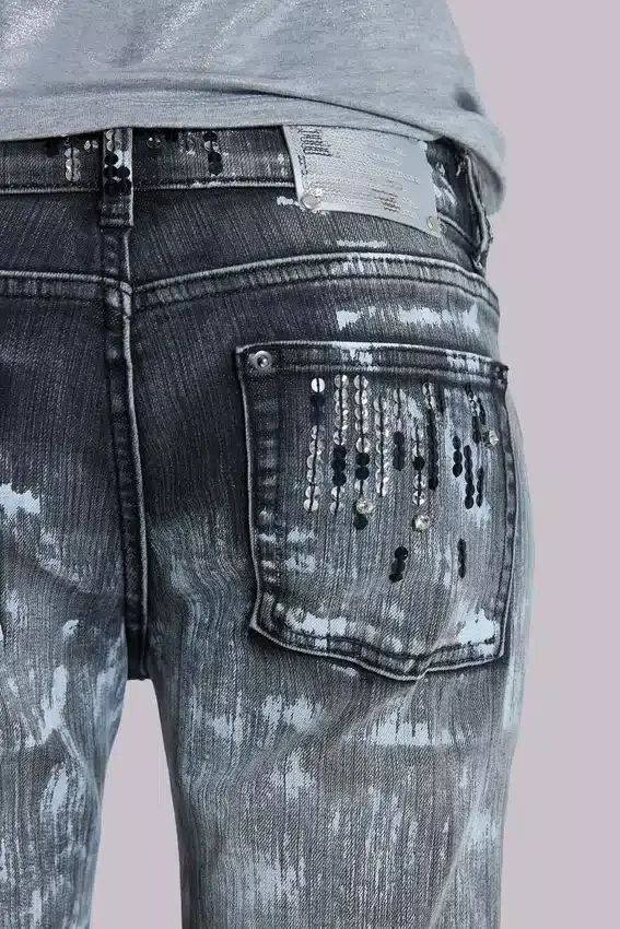 Cooper-jeans med paljetter och bootcut-passform