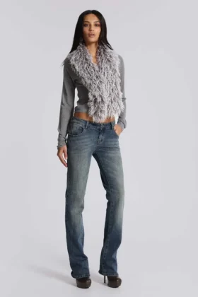 Cooper-jeans med utsvängda ben i mellanblått