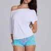 Deline-minishorts i spets i turkos