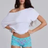 Deline-minishorts i spets i turkos