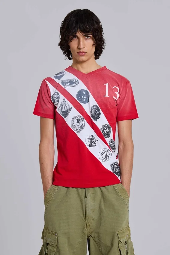 Crest T-shirt med V-ringning