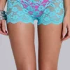 Deline-minishorts i spets i turkos