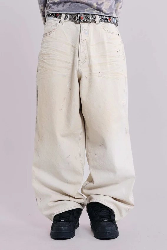 Ecru Paint Colossus Jeans