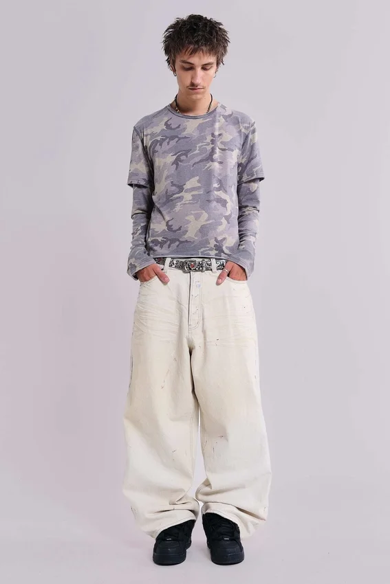 Ecru Paint Colossus Jeans