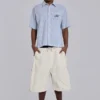 Ecru Parachute Cargo Baggy Shorts