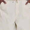 Ecru Parachute Cargo Baggy Shorts