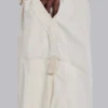 Ecru Parachute Cargo Baggy Shorts