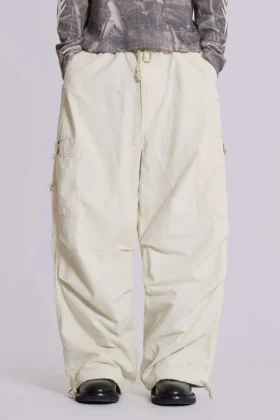 Ecru Parachute Cargo-byxor