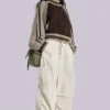 Ecru Parachute Cargo-byxor